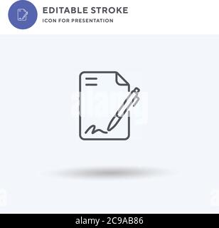 Signatur-Icon-Vektor, gefülltes flaches Zeichen, solides Piktogramm isoliert auf weiß, Logo-Illustration. Signatursymbol für die Präsentation. Stock Vektor