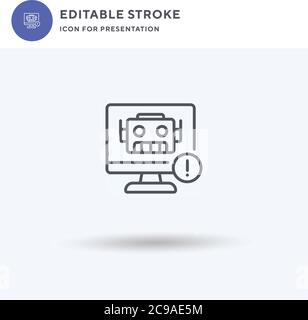 Bot Icon Vektor, gefüllt flaches Zeichen, solides Piktogramm isoliert auf weiß, Logo Illustration. Bot-Symbol für die Präsentation. Stock Vektor