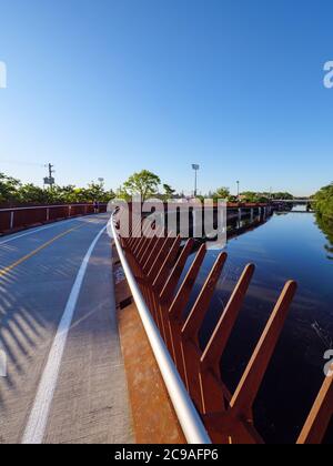 312 RiverRun, Riverview Bridge, Chicago, Illinois. Stockfoto