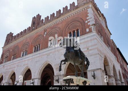 Piacenza, Italien - juni 2020: Zentraler Platz Stockfoto