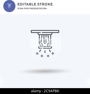 Sprinkler-Symbolvektor, gefülltes flaches Schild, einfarbig auf weiß isoliertes Piktogramm, Logo-Illustration. Sprinklersymbol zur Präsentation. Stock Vektor