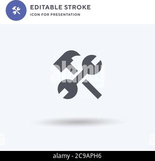 Arbeiten Icon Vektor, gefüllt flache Zeichen, solide Piktogramm isoliert auf weiß, Logo-Illustration. Arbeitssymbol für die Präsentation. Stock Vektor