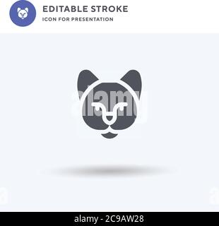 Savannah Cat Icon Vektor, gefülltes flaches Schild, solides Piktogramm isoliert auf weiß, Logo Illustration. Savannah Cat Icon für die Präsentation. Stock Vektor