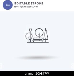 Park Icon Vektor, gefüllt flache Zeichen, solide Piktogramm isoliert auf weiß, Logo-Illustration. Parksymbol für Präsentation. Stock Vektor