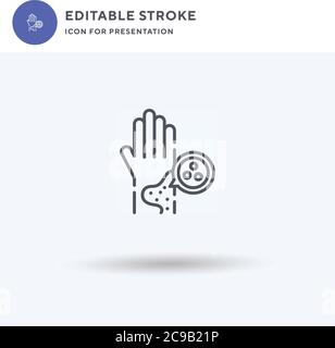 Ausschlag Symbolvektor, gefülltes flaches Zeichen, solides Piktogramm isoliert auf weiß, Logo-Illustration. Ausschlag-Symbol für Präsentation. Stock Vektor