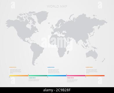 Vektor für die Darstellung von Weltkarte. Perfekt für Geschäftskonzepte, Hintergründe, Hintergründe, Diagramme und Hintergrundbilder. Infografik-Vorlage. Stock Vektor