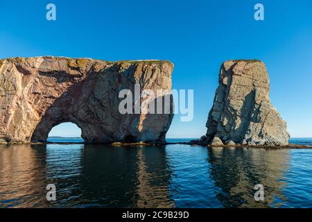 Rocher Perce Rock in Gaspe Peninsula, Quebec, Gaspesie, Kanada Stockfoto