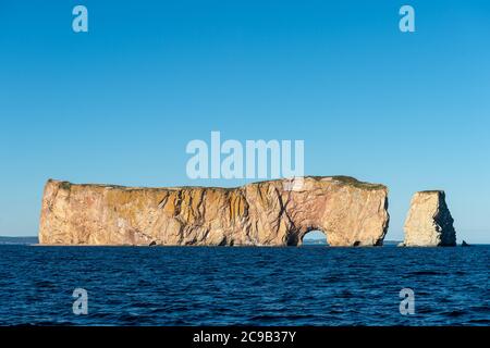 Rocher Perce Rock in Gaspe Peninsula, Quebec, Gaspesie, Kanada Stockfoto