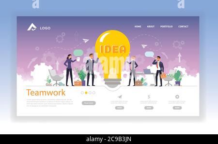 Geschäftstreffen und Brainstorming. Idee und Geschäftskonzept für Teamarbeit. Vektorgrafik Stock Vektor