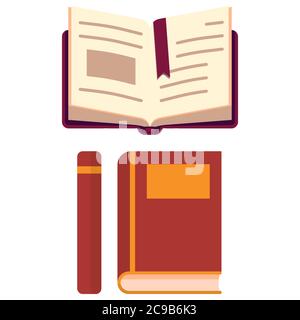 Offenes Buch mit Lesezeichen-Aufkleber auf weißem isolierten Hintergrund gesetzt. Tagebuch für Einladung oder Geschenkkarte, Notizbuch, Badetuch, Sammelalbum. Telefontasche oder -Tuch Stock Vektor