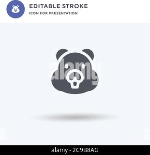 Otter Icon Vektor, gefülltes flaches Zeichen, solides Piktogramm isoliert auf weiß, Logo-Illustration. Otter-Symbol für die Präsentation. Stock Vektor