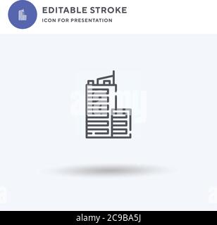 Tower Icon Vektor, gefüllt flache Zeichen, solide Piktogramm isoliert auf weiß, Logo-Illustration. Turmsymbol für die Präsentation. Stock Vektor