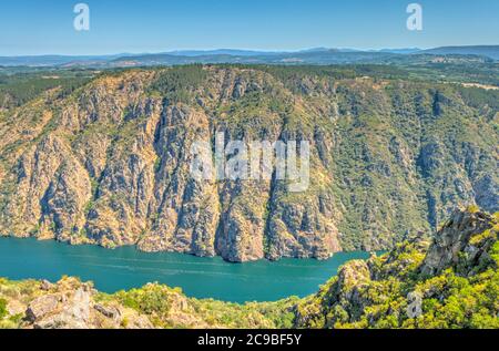 River Sil Canyon (Ribeira Scara), Spanien Stockfoto