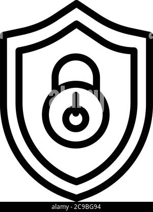 Symbol für gesicherte persönliche Informationen, Gliederungsstil Stock Vektor