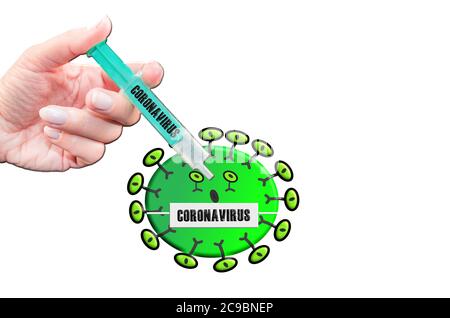 Mikroskopische Ansicht des Coronavirus, eines Erregers, der die Atemwege angreift. Analyse und Test, Experimentieren. Sars Stockfoto