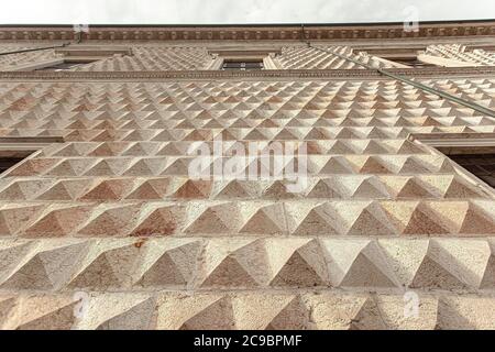 Detail des Palazzo dei Diamanti in Ferrara in Italien 2 Stockfoto