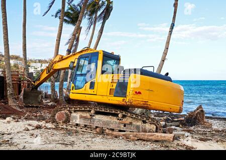 Boracay Island, Aklan, Philippinen: Sanierungsbemühungen der philippinischen Regierung mit Straßenausweitung und neuem Abwassersystem Stockfoto