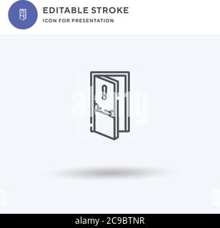 Symbol für Notausgang, gefülltes flaches Schild, einfarbig auf weiß isoliertes Piktogramm, Logo-Illustration. Symbol für Notausgang zur Präsentation. Stock Vektor
