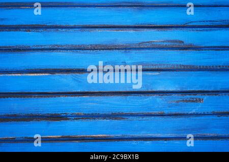 Hintergrund aus Holz, blau lackiert Stockfoto