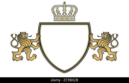 Königlicher Löwe Wappen heraldry Emblem - Vektor-Illustration Stock Vektor