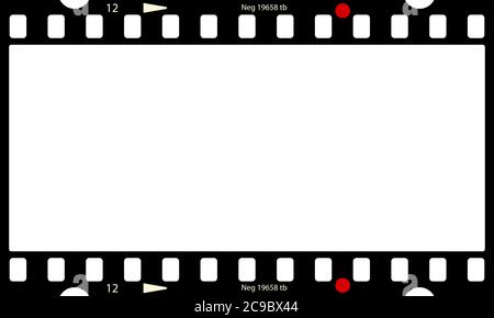 Leerer Rahmen von fotografischem Analogfilm, Kamerafilm, grungy Fotorahmen, freier Raum für Pix, Vektor Stock Vektor