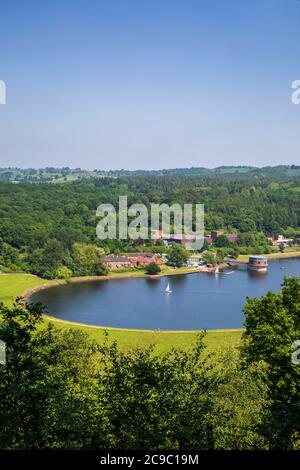 Trimpley Reservoir und Eymore Wood vom Seckley Aussichtspunkt im Wyre Forest, Worcestershire, England Stockfoto