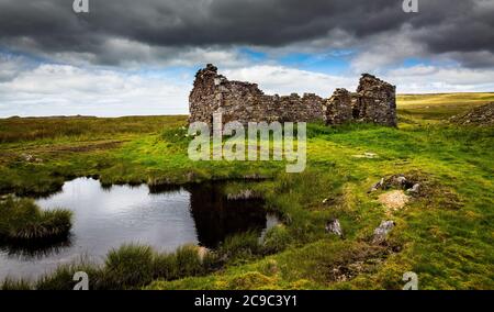 Zerstörte Gebäude. Grassington Moor Blei Minen. Yorkshire Dales Stockfoto