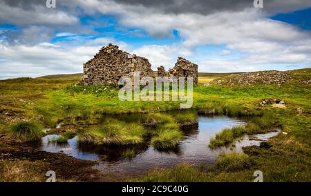 Zerstörte Gebäude. Grassington Moor Blei Minen. Yorkshire Dales Stockfoto