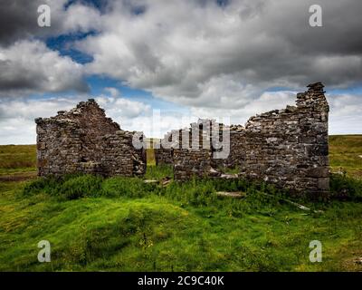 Zerstörte Gebäude. Grassington Moor Blei Minen. Yorkshire Dales Stockfoto