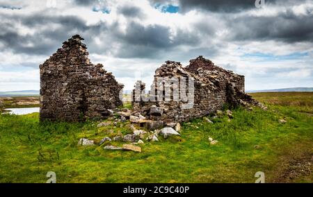 Zerstörte Gebäude. Grassington Moor Blei Minen. Yorkshire Dales Stockfoto