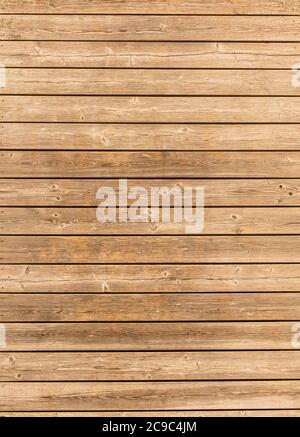 Wand aus Holzplanken mit einer feinen Textur. Stockfoto