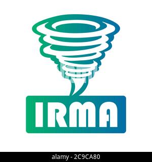 Ikone des zerstörerischen Tornados Irma Stock Vektor