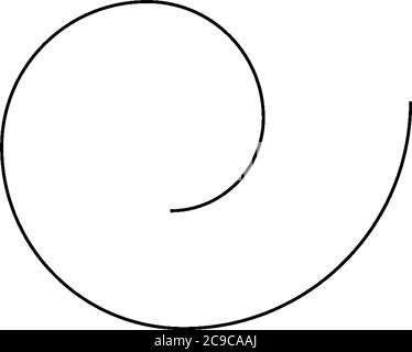 Spiralkurve ist eine Kurve, die sich von einem Punkt aus ausbreitet und dabei kontinuierlich von diesem Punkt zurückgeht, Vintage-Linienzeichnung oder Gravurdarstellung. Stock Vektor