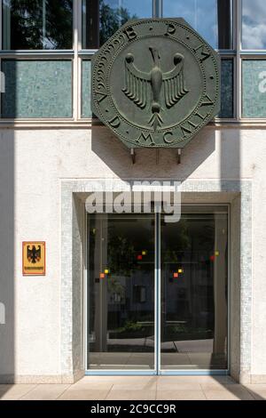 Bonn, Regierungsviertel (Bundesviertel, Parlamentsviertel), Gebäude des Bundesministeriums für das Post- und Fernmeldewesen, 1953-1954 von Josef Trimb Stockfoto