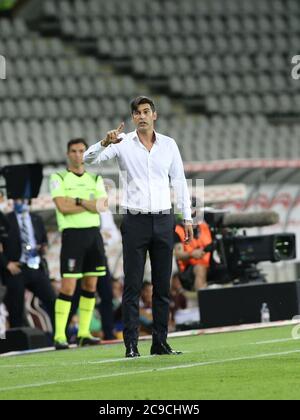 Paulo Fonseca (Trainer AS Roma) während Turin gegen Roma, italienisches Fußballspiel Serie A, Turin, Italien, 29. Juli 2020 Stockfoto