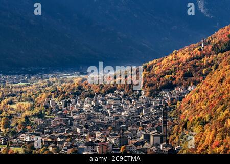 Grosotto - Valtellina (IT) - Herbstansicht Stockfoto