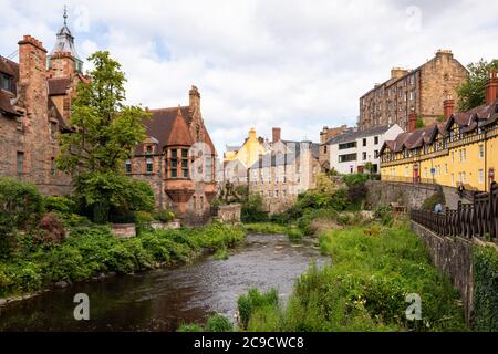 Dean Village, Edinburgh, Schottland, Großbritannien auf dem Wasser von Leith Stockfoto