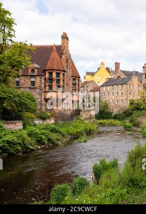 Dean Village, Edinburgh, Schottland, Großbritannien auf dem Wasser von Leith Stockfoto