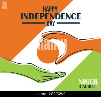 Happy Independence Day Niger, 3. August, Plakat, flache Illustration, Vektor Stock Vektor