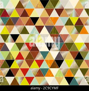 Nahtloses Muster Hintergrund, mit Dreiecken, Malstriche und Spritzer Stock Vektor