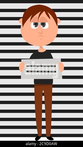 Krimineller Junge, Illustration, Vektor auf weißem Hintergrund Stock Vektor