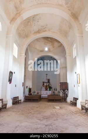 Mision Satevo Interior, in der Nähe von Batopilas, Copper Canyon, Chihuahua, Mexiko. Erbaut von Jesuiten, 1760-64. Stockfoto