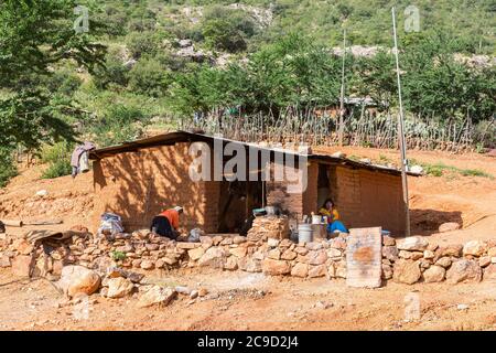 Satevo, in der Nähe von Batopilas, Copper Canyon, Chihuahua, Mexiko. Tarahumara Indian House. Stockfoto