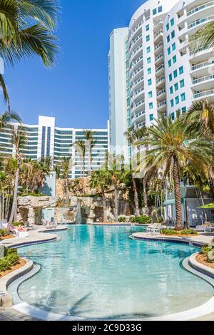 Orlando, Florida, Hyatt Regency, Hotel Hotels Unterkunft Inn Motel Motels, Schwimmbad, Besucher reisen Reisen Tour Tourismus Wahrzeichen c Stockfoto