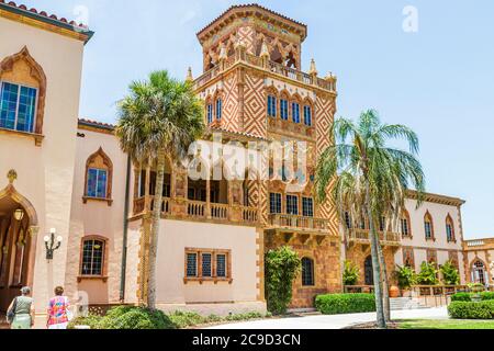 Sarasota Florida, John and & Mable Ringling Museum of Art, Anwesen, Ca d' Zan Mansion, venezianische gotische Architektur, Besucher reisen Reisetouristen Stockfoto