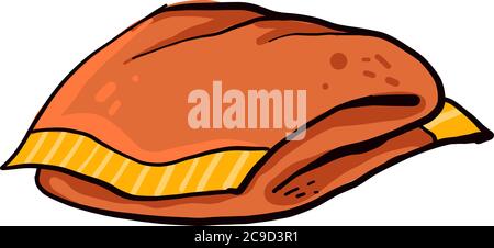 Orangefarbenes Handtuch, Illustration, Vektor auf weißem Hintergrund Stock Vektor
