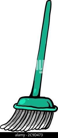 Grüner Mopp, Illustration, Vektor auf weißem Hintergrund Stock Vektor