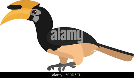 Schnabelvogel, Illustration, Vektor auf weißem Hintergrund Stock Vektor