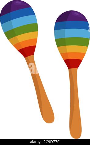 Maraca Instrument, Illustration, Vektor auf weißem Hintergrund Stock Vektor