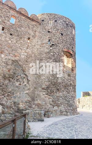 Ansicht eines Teils der Burg Devin in Bratislava, Slowakei Stockfoto